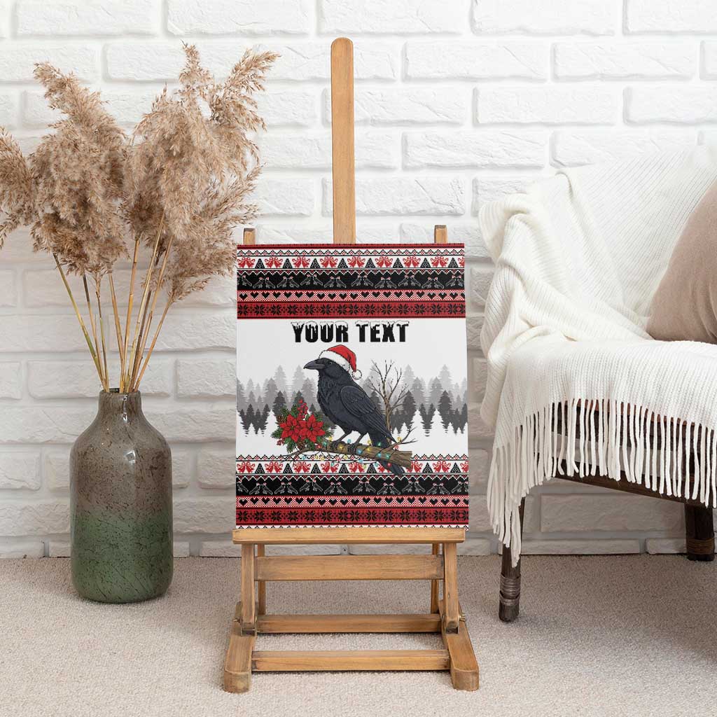 F Caw F Christmas Raven Personalized Canvas Wall Art Holiday Crow Festive - Wonder Print Shop