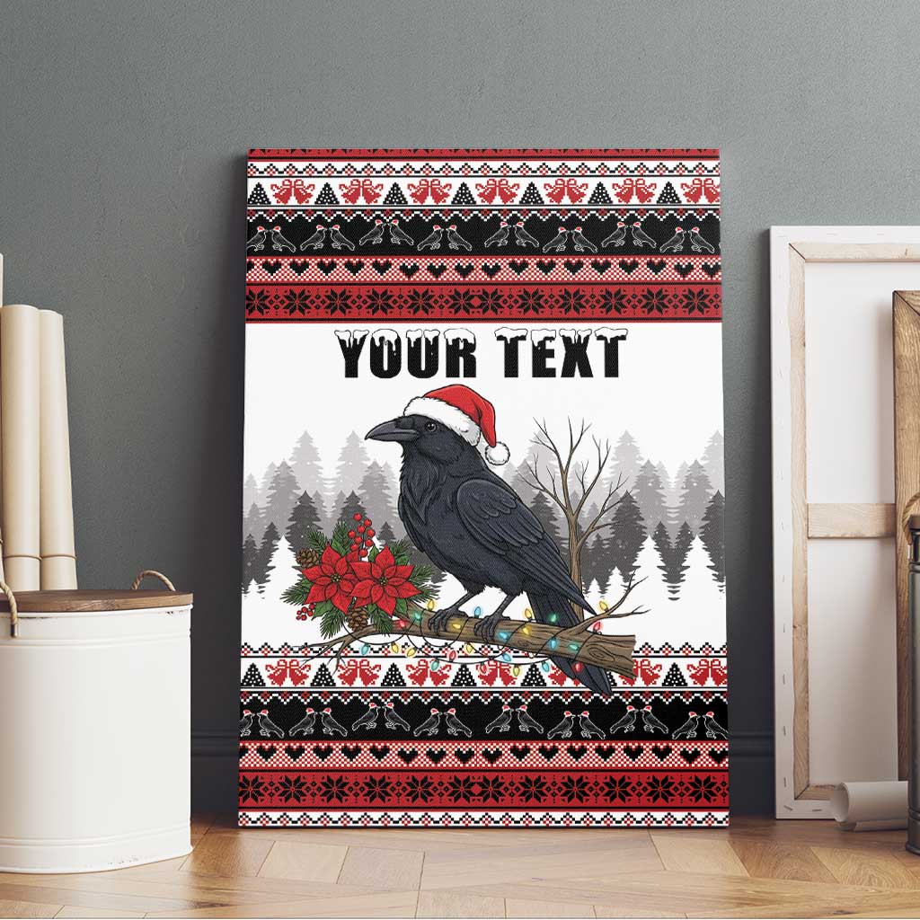 F Caw F Christmas Raven Personalized Canvas Wall Art Holiday Crow Festive - Wonder Print Shop