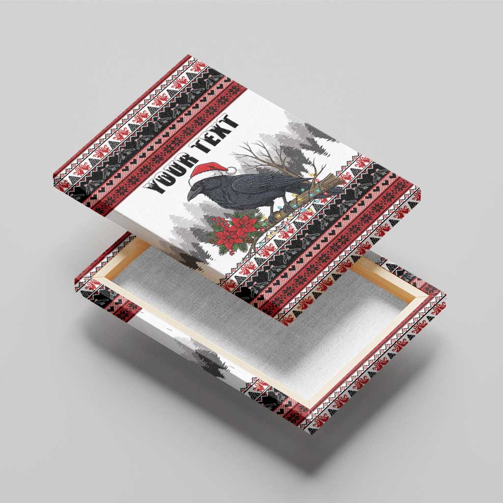 F Caw F Christmas Raven Personalized Canvas Wall Art Holiday Crow Festive - Wonder Print Shop