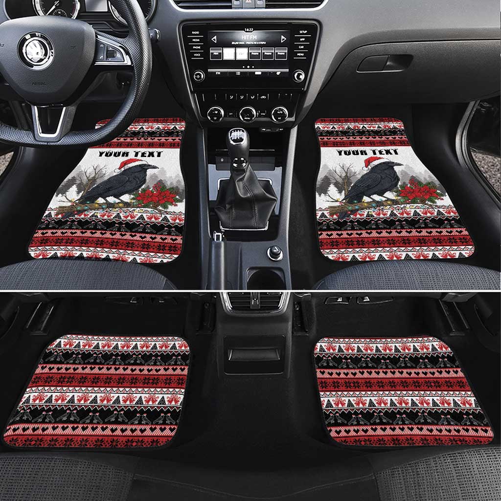 F Caw F Christmas Raven Personalized Car Mats Holiday Crow Festive - Wonder Print Shop