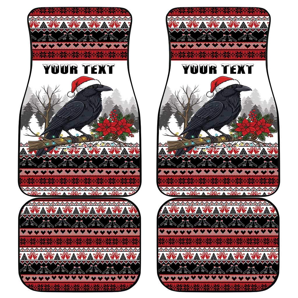 F Caw F Christmas Raven Personalized Car Mats Holiday Crow Festive - Wonder Print Shop