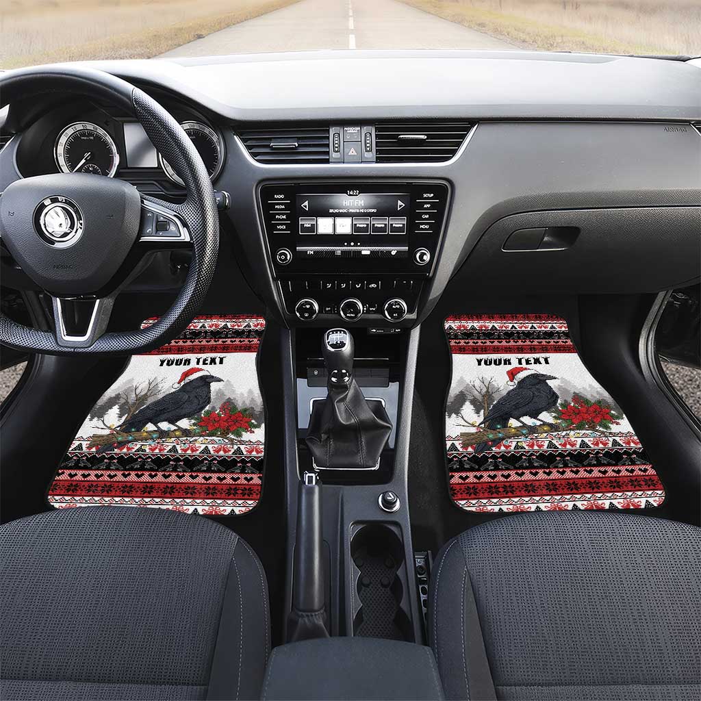 F Caw F Christmas Raven Personalized Car Mats Holiday Crow Festive - Wonder Print Shop