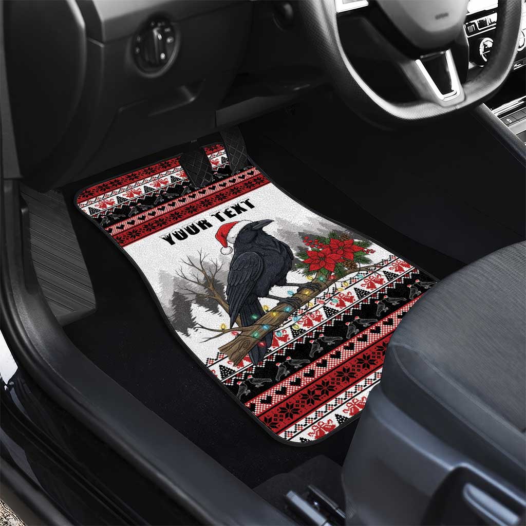 F Caw F Christmas Raven Personalized Car Mats Holiday Crow Festive - Wonder Print Shop