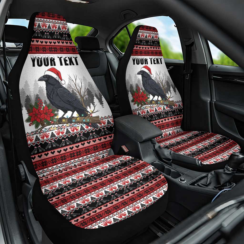 F Caw F Christmas Raven Personalized Car Seat Cover Holiday Crow Festive - Wonder Print Shop