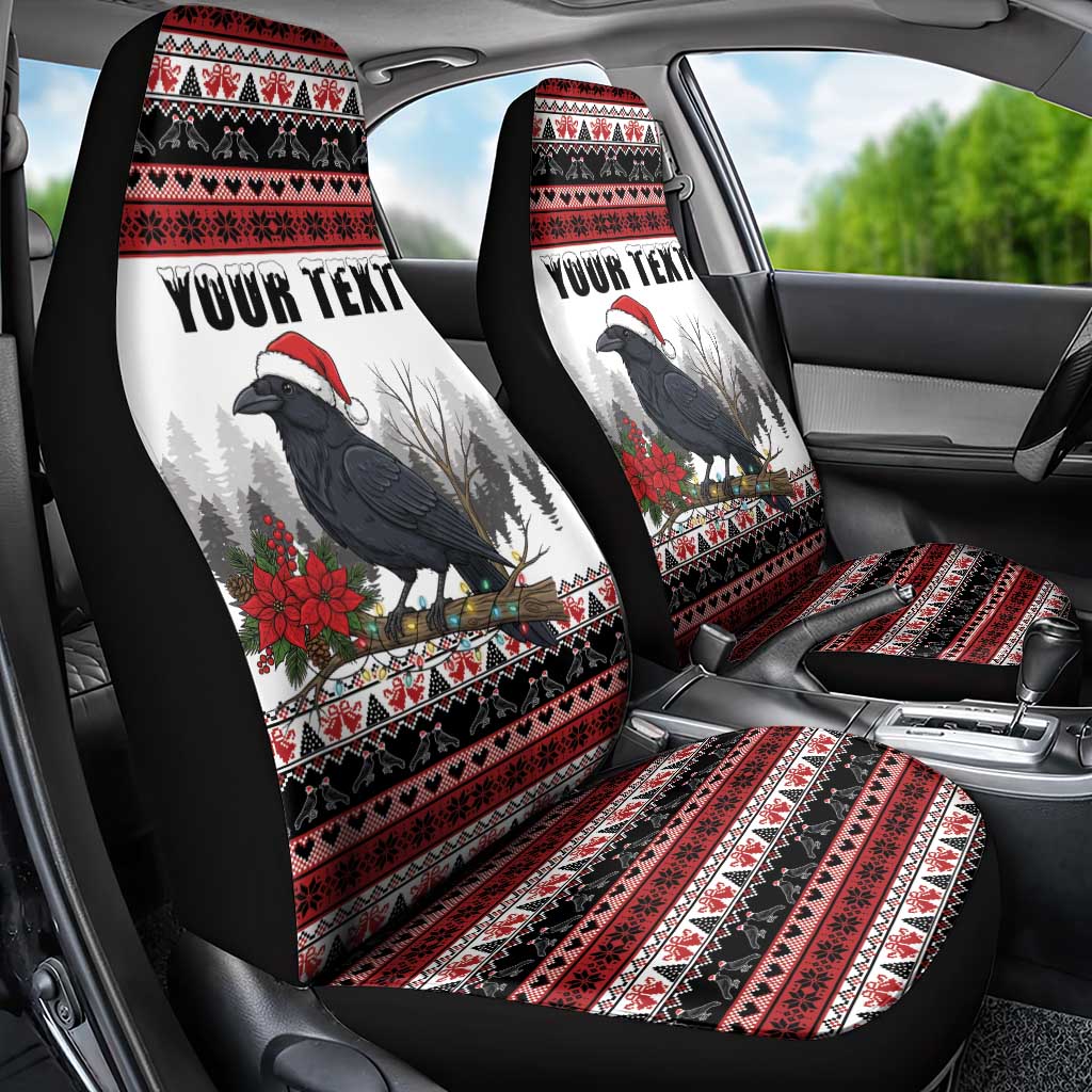 F Caw F Christmas Raven Personalized Car Seat Cover Holiday Crow Festive - Wonder Print Shop
