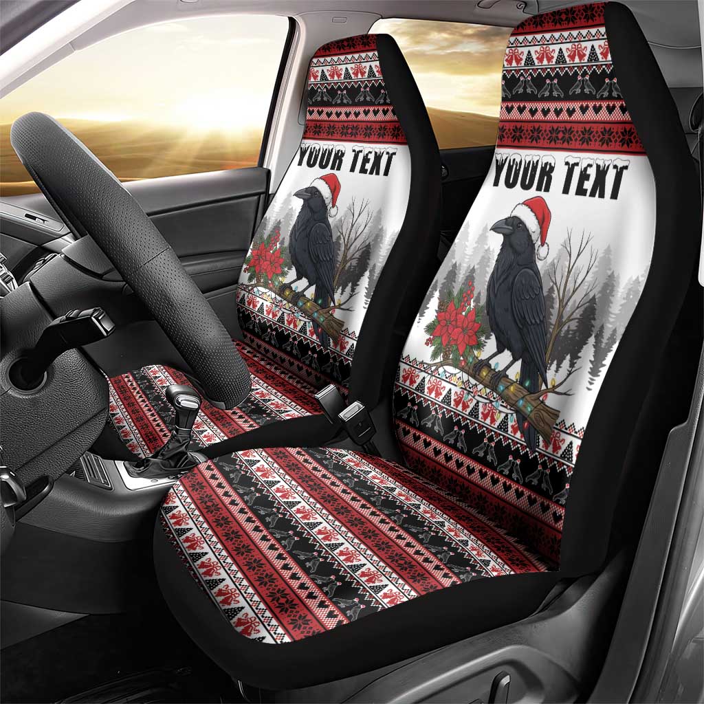 F Caw F Christmas Raven Personalized Car Seat Cover Holiday Crow Festive - Wonder Print Shop