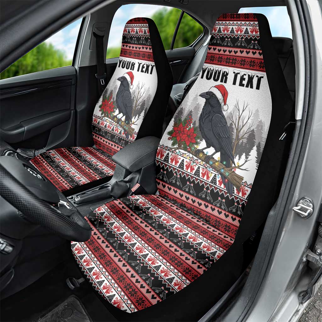 F Caw F Christmas Raven Personalized Car Seat Cover Holiday Crow Festive - Wonder Print Shop