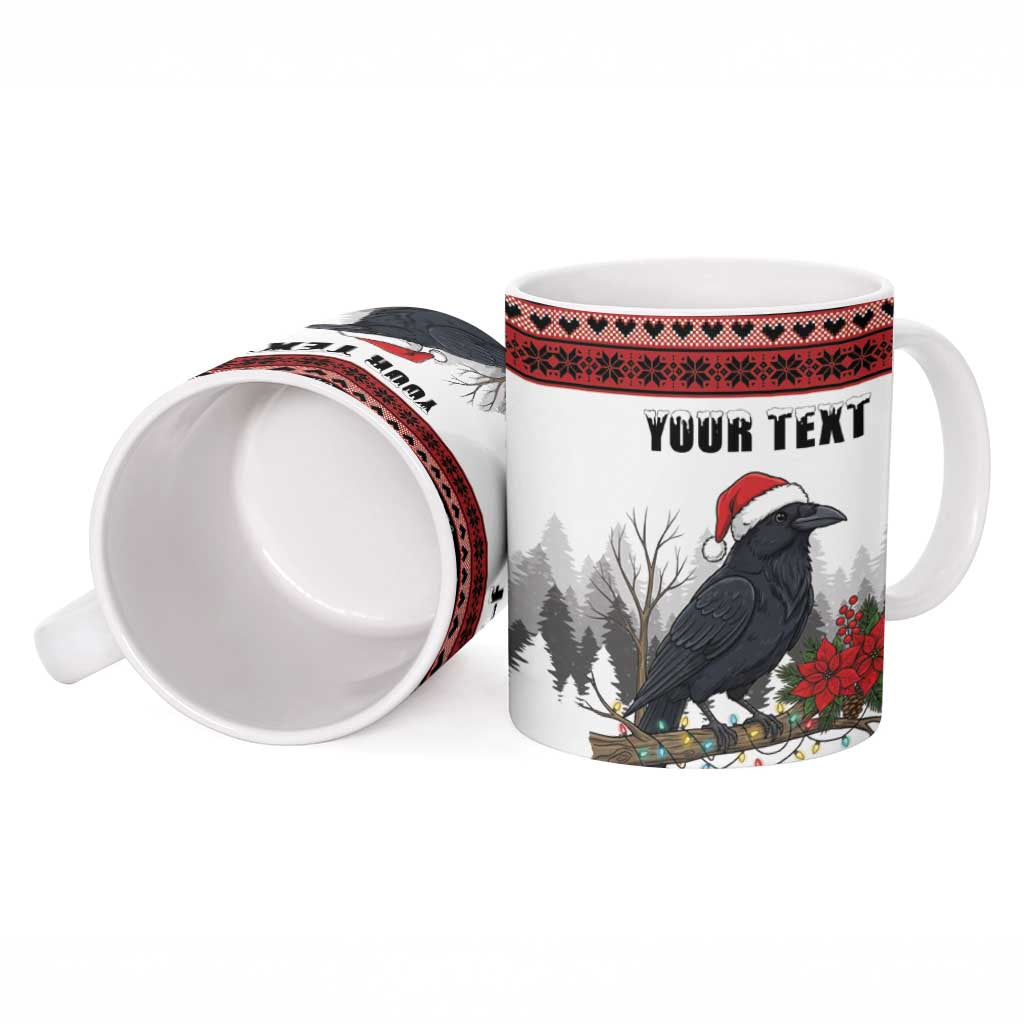 F Caw F Christmas Raven Personalized Ceramic Mug Holiday Crow Festive - Wonder Print Shop