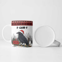 F Caw F Christmas Raven Personalized Ceramic Mug Holiday Crow Festive - Wonder Print Shop