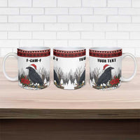 F Caw F Christmas Raven Personalized Ceramic Mug Holiday Crow Festive - Wonder Print Shop