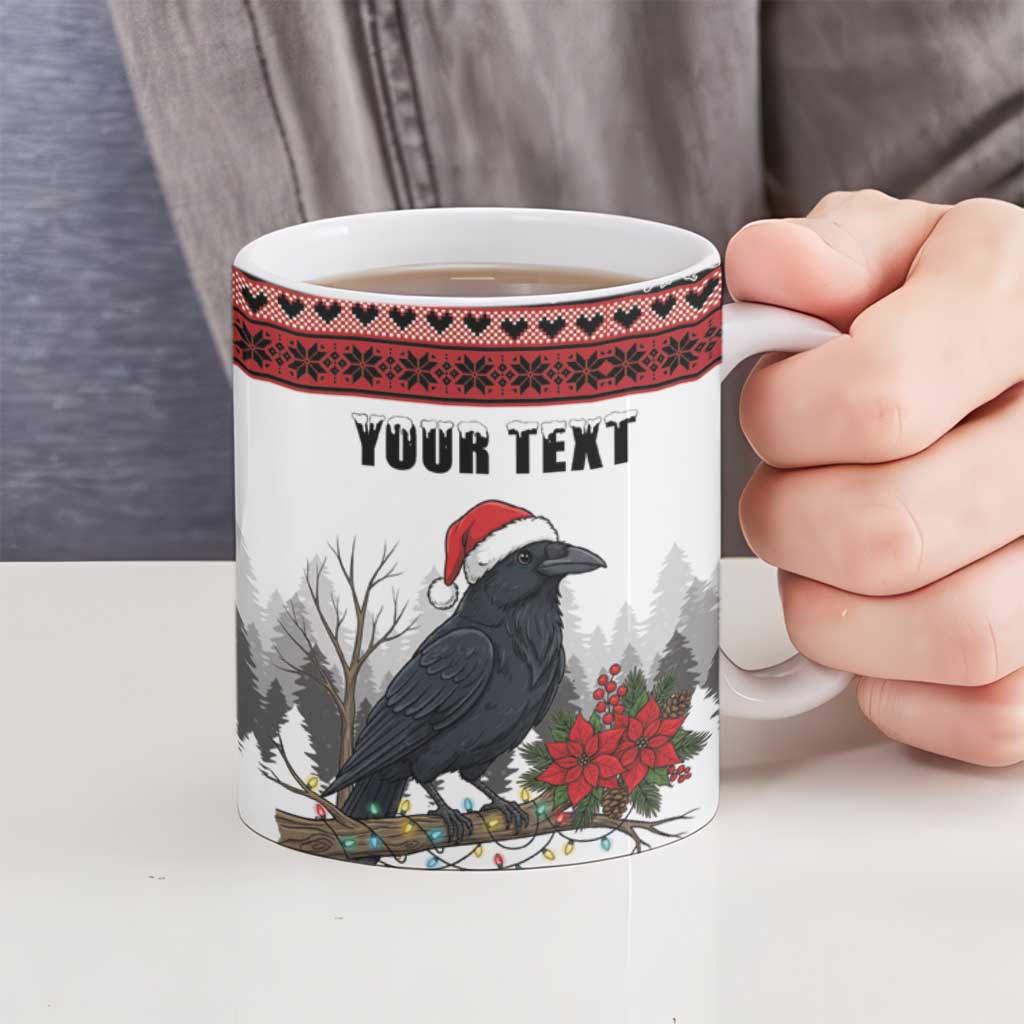 F Caw F Christmas Raven Personalized Ceramic Mug Holiday Crow Festive - Wonder Print Shop
