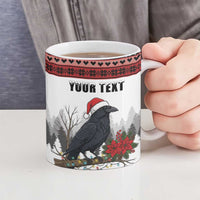 F Caw F Christmas Raven Personalized Ceramic Mug Holiday Crow Festive - Wonder Print Shop