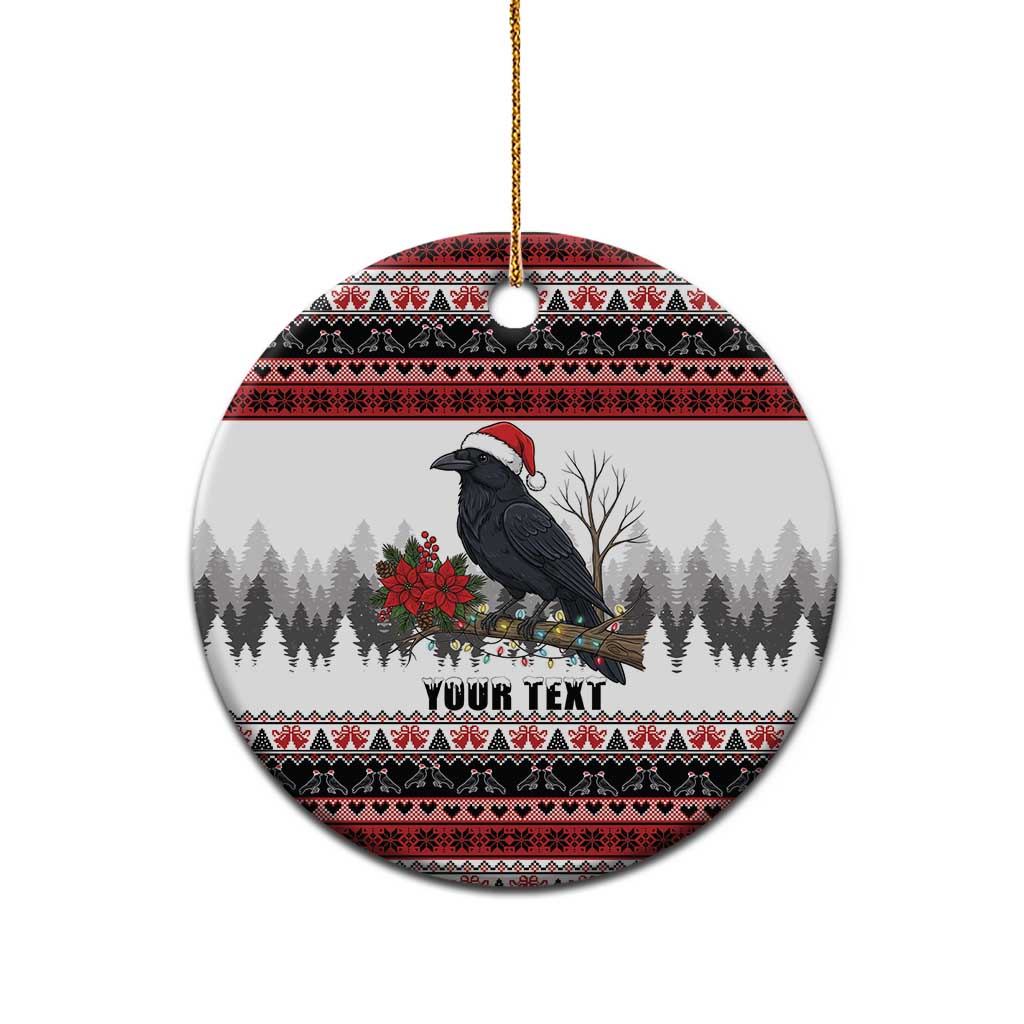 F Caw F Christmas Raven Personalized Ceramic Ornament Holiday Crow Festive - Wonder Print Shop