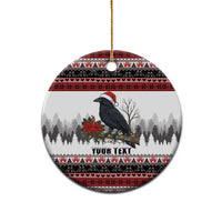 F Caw F Christmas Raven Personalized Ceramic Ornament Holiday Crow Festive - Wonder Print Shop