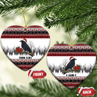 F Caw F Christmas Raven Personalized Ceramic Ornament Holiday Crow Festive - Wonder Print Shop