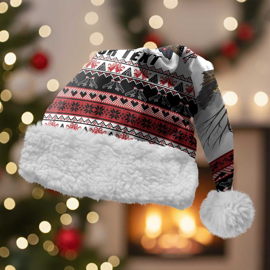 F Caw F Christmas Raven Personalized Christmas Santa Hat Holiday Crow Festive - Wonder Print Shop