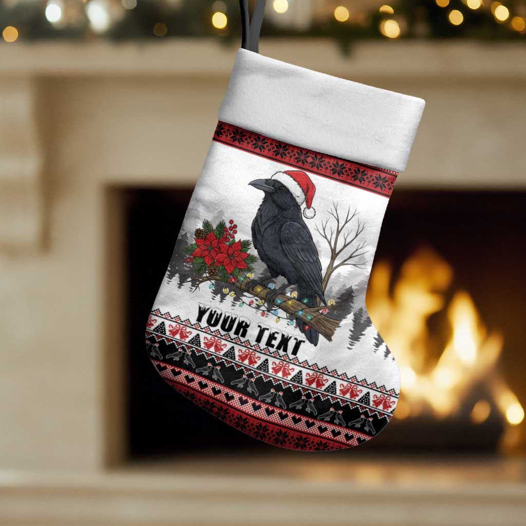 F Caw F Christmas Raven Personalized Christmas Stocking Holiday Crow Festive - Wonder Print Shop