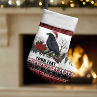F Caw F Christmas Raven Personalized Christmas Stocking Holiday Crow Festive - Wonder Print Shop