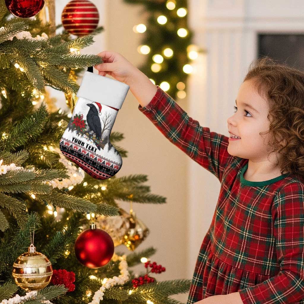 F Caw F Christmas Raven Personalized Christmas Stocking Holiday Crow Festive - Wonder Print Shop