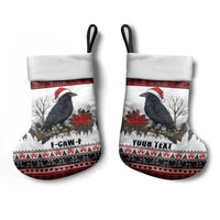 F Caw F Christmas Raven Personalized Christmas Stocking Holiday Crow Festive - Wonder Print Shop