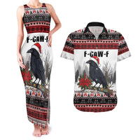 F Caw F Christmas Raven Personalized Couples Matching Tank Maxi Dress and Hawaiian Shirt Holiday Crow Festive - Wonder Print Shop