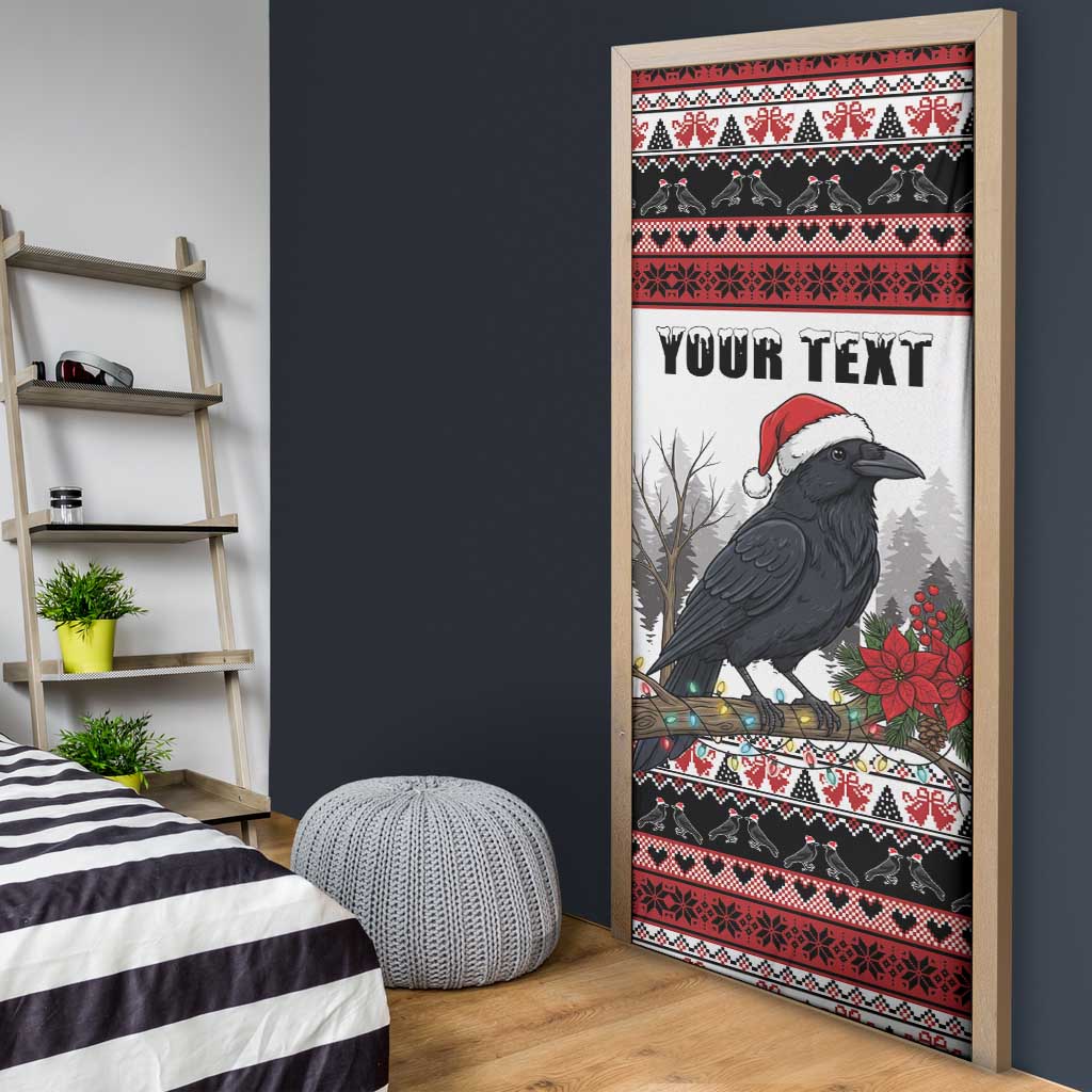 F Caw F Christmas Raven Personalized Door Cover Holiday Crow Festive - Wonder Print Shop