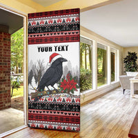 F Caw F Christmas Raven Personalized Door Cover Holiday Crow Festive - Wonder Print Shop
