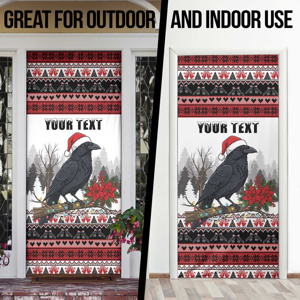 F Caw F Christmas Raven Personalized Door Cover Holiday Crow Festive - Wonder Print Shop