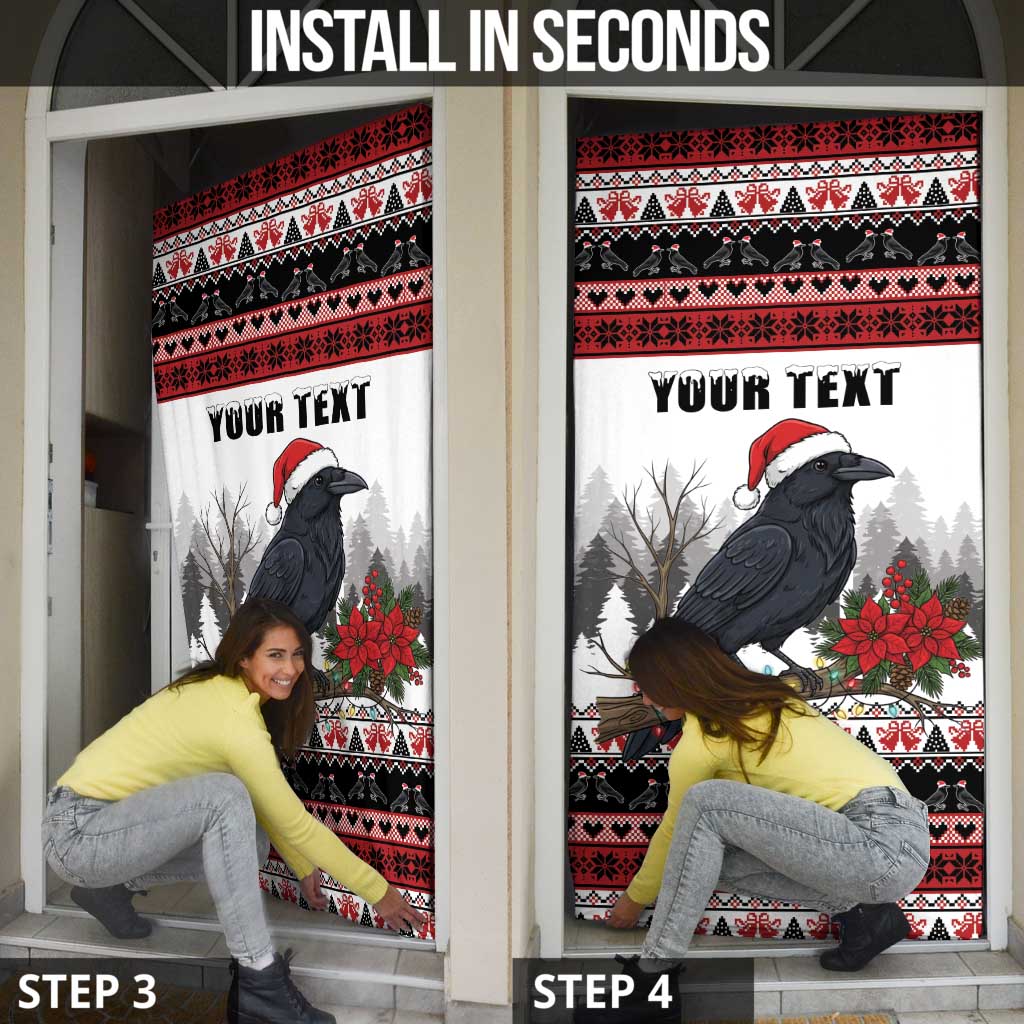 F Caw F Christmas Raven Personalized Door Cover Holiday Crow Festive - Wonder Print Shop