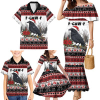 F Caw F Christmas Raven Personalized Family Matching Mermaid Dress and Hawaiian Shirt Holiday Crow Festive - Wonder Print Shop