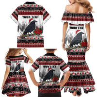 F Caw F Christmas Raven Personalized Family Matching Mermaid Dress and Hawaiian Shirt Holiday Crow Festive - Wonder Print Shop
