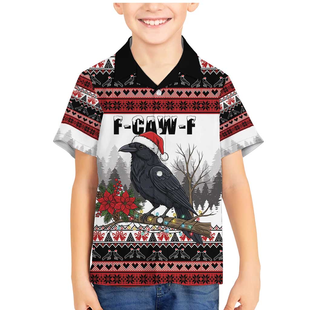 F Caw F Christmas Raven Personalized Family Matching Mermaid Dress and Hawaiian Shirt Holiday Crow Festive - Wonder Print Shop