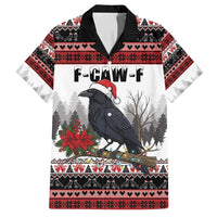 F Caw F Christmas Raven Personalized Family Matching Off Shoulder Short Dress and Hawaiian Shirt Holiday Crow Festive - Wonder Print Shop