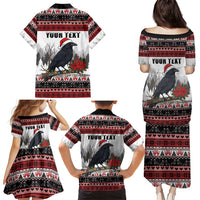F Caw F Christmas Raven Personalized Family Matching Puletasi and Hawaiian Shirt Holiday Crow Festive - Wonder Print Shop