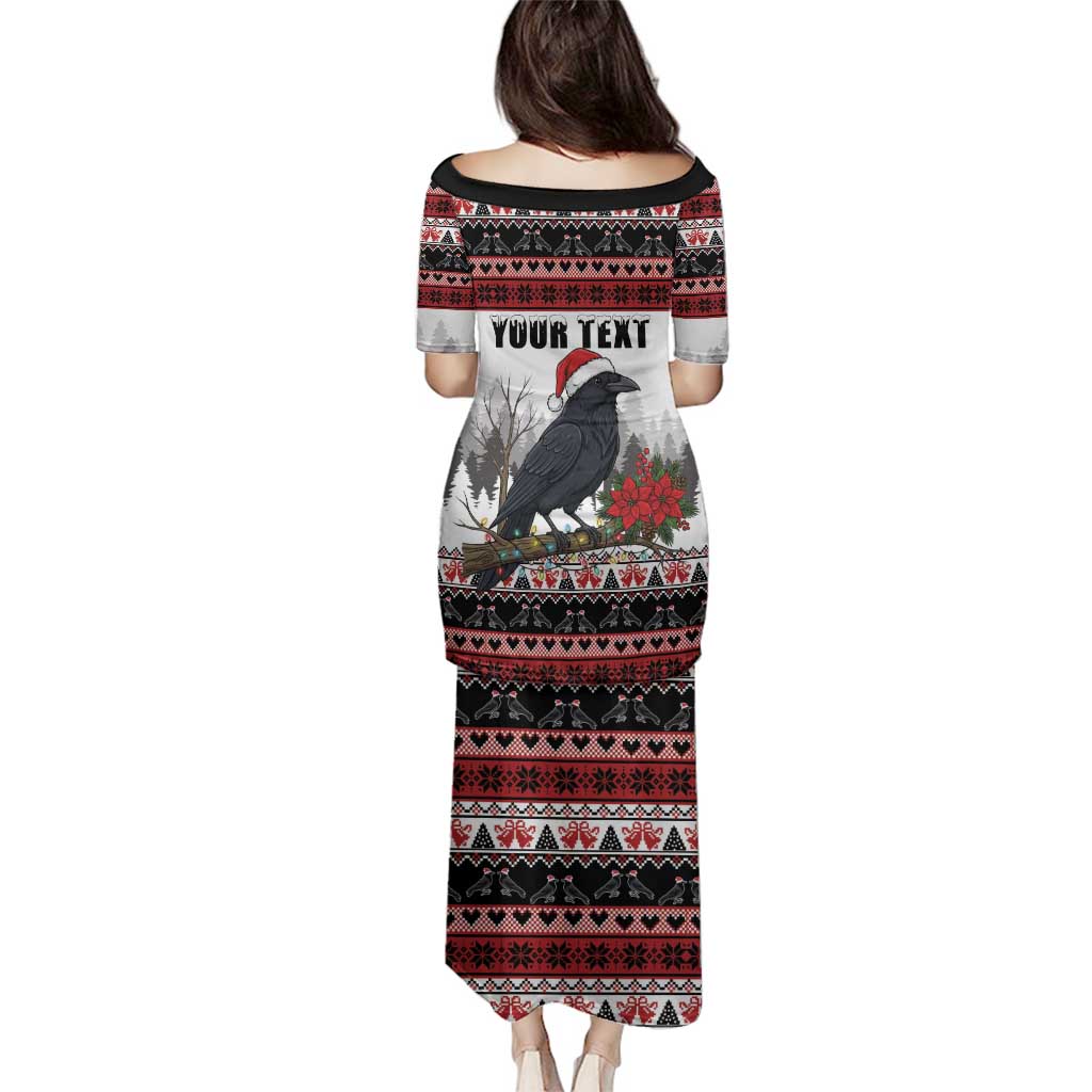 F Caw F Christmas Raven Personalized Family Matching Puletasi and Hawaiian Shirt Holiday Crow Festive - Wonder Print Shop