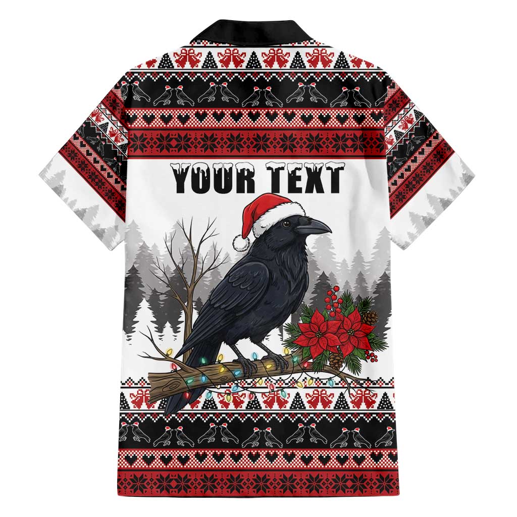 F Caw F Christmas Raven Personalized Family Matching Short Sleeve Bodycon Dress and Hawaiian Shirt Holiday Crow Festive - Wonder Print Shop