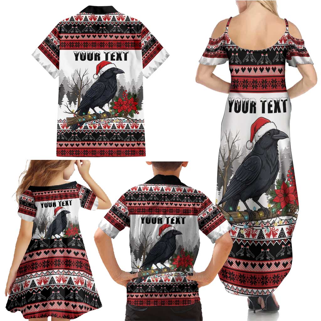 F Caw F Christmas Raven Personalized Family Matching Summer Maxi Dress and Hawaiian Shirt Holiday Crow Festive - Wonder Print Shop