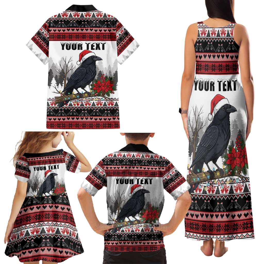 F Caw F Christmas Raven Personalized Family Matching Tank Maxi Dress and Hawaiian Shirt Holiday Crow Festive - Wonder Print Shop