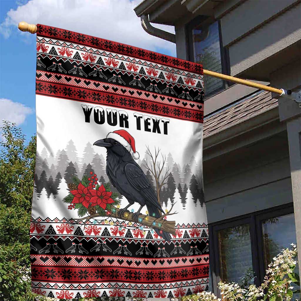 F Caw F Christmas Raven Personalized Garden Flag Holiday Crow Festive - Wonder Print Shop