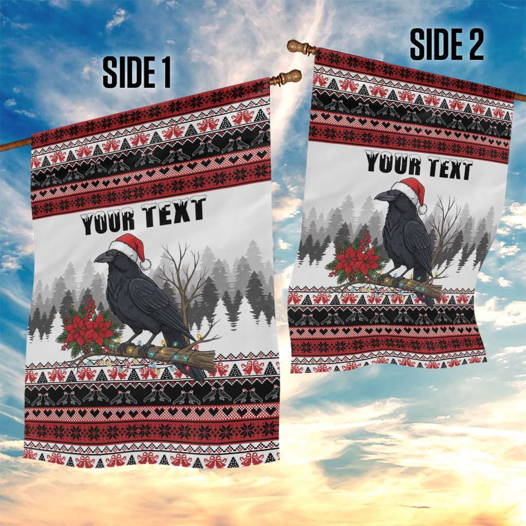 F Caw F Christmas Raven Personalized Garden Flag Holiday Crow Festive - Wonder Print Shop