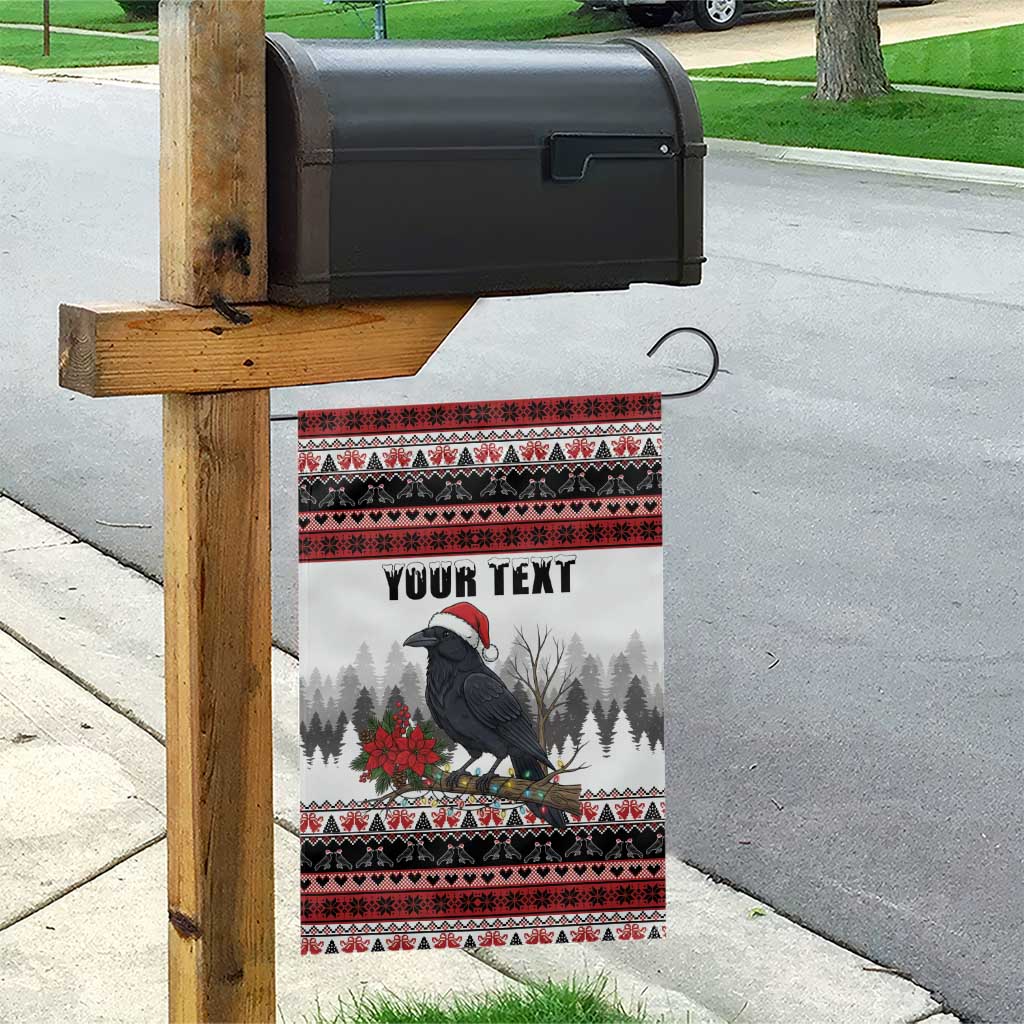 F Caw F Christmas Raven Personalized Garden Flag Holiday Crow Festive - Wonder Print Shop