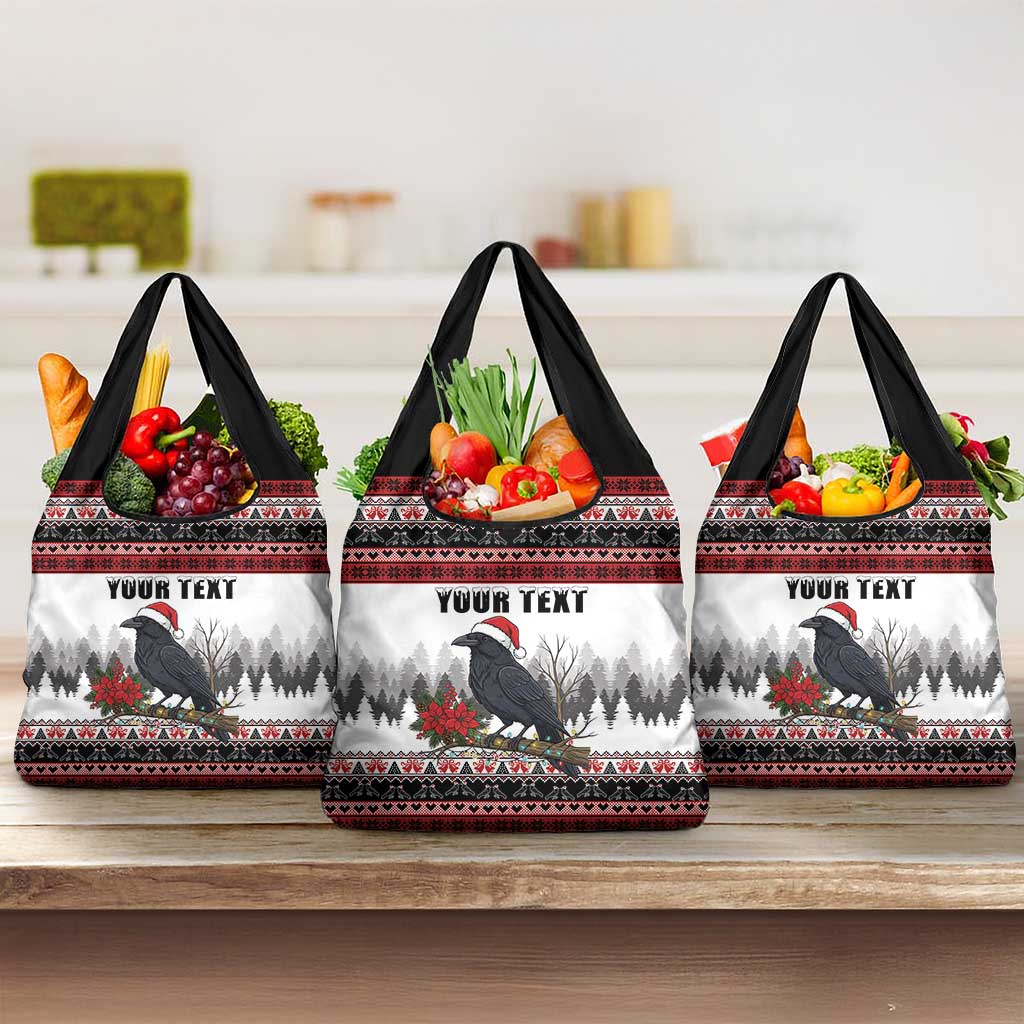 F Caw F Christmas Raven Personalized Grocery Bag Holiday Crow Festive - Wonder Print Shop