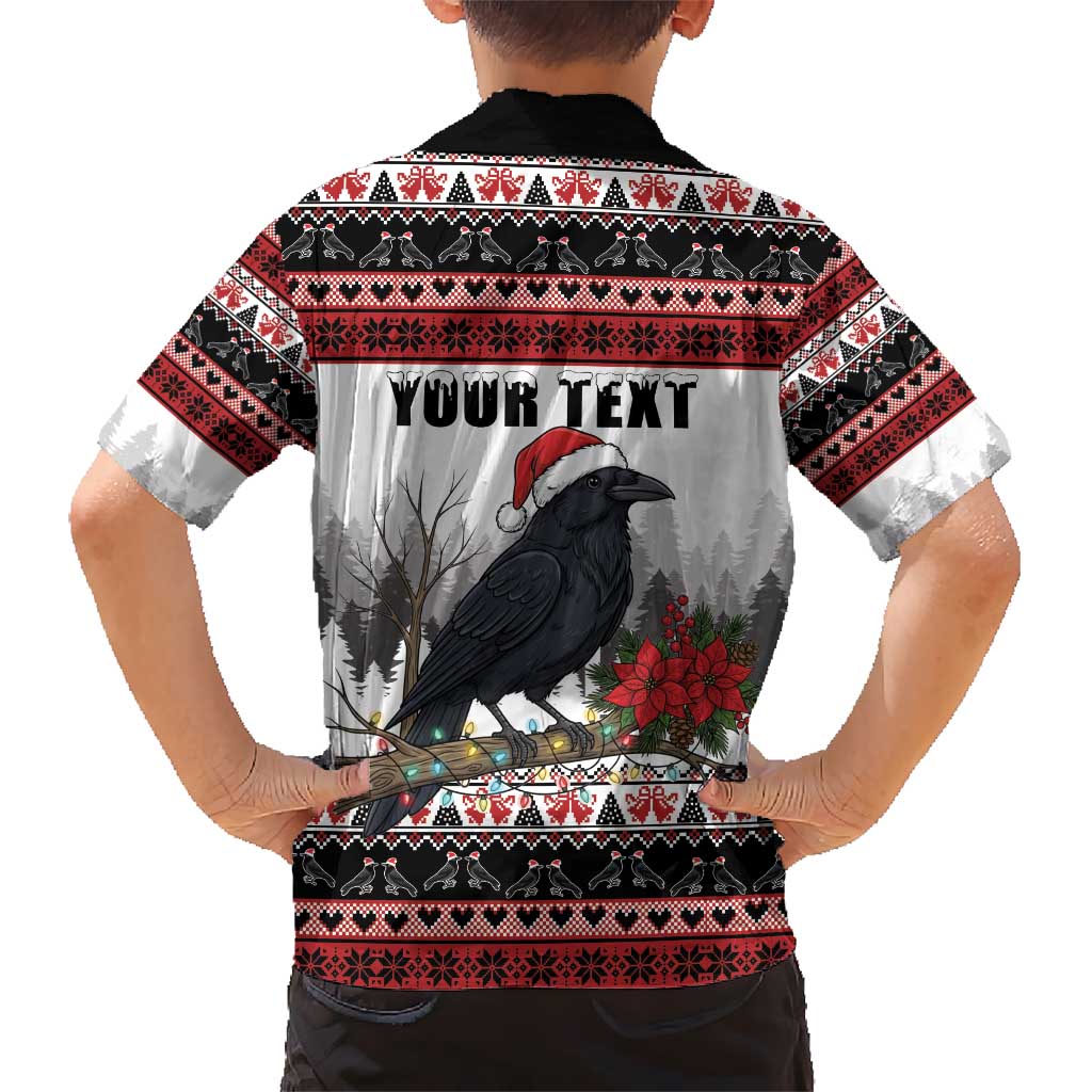 F Caw F Christmas Raven Personalized Hawaiian Shirt Holiday Crow Festive - Wonder Print Shop