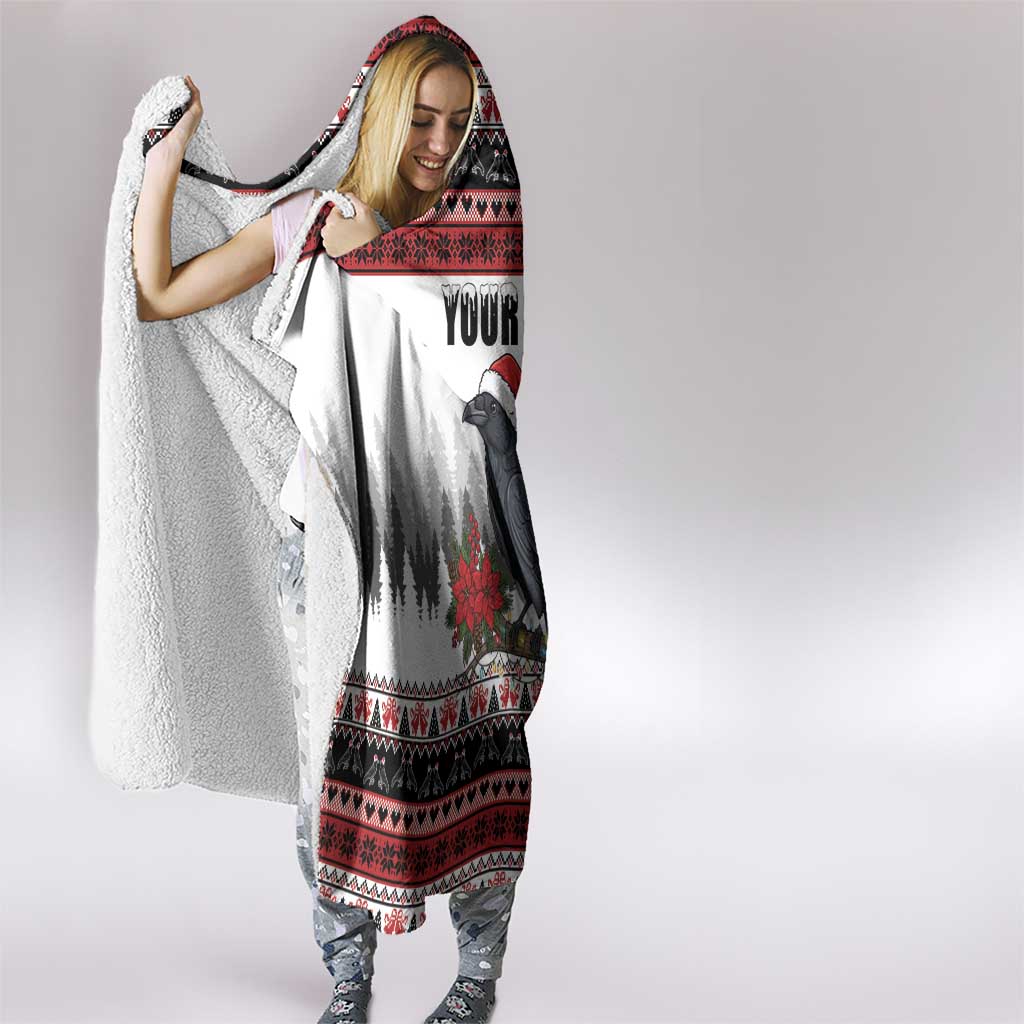 F Caw F Christmas Raven Personalized Hooded Blanket Holiday Crow Festive - Wonder Print Shop
