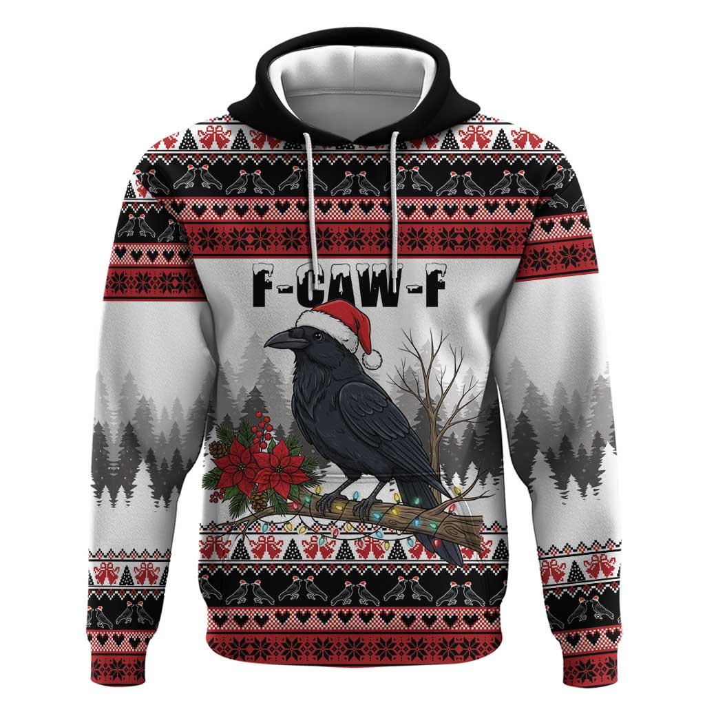 F Caw F Christmas Raven Personalized Hoodie Holiday Crow Festive - Wonder Print Shop