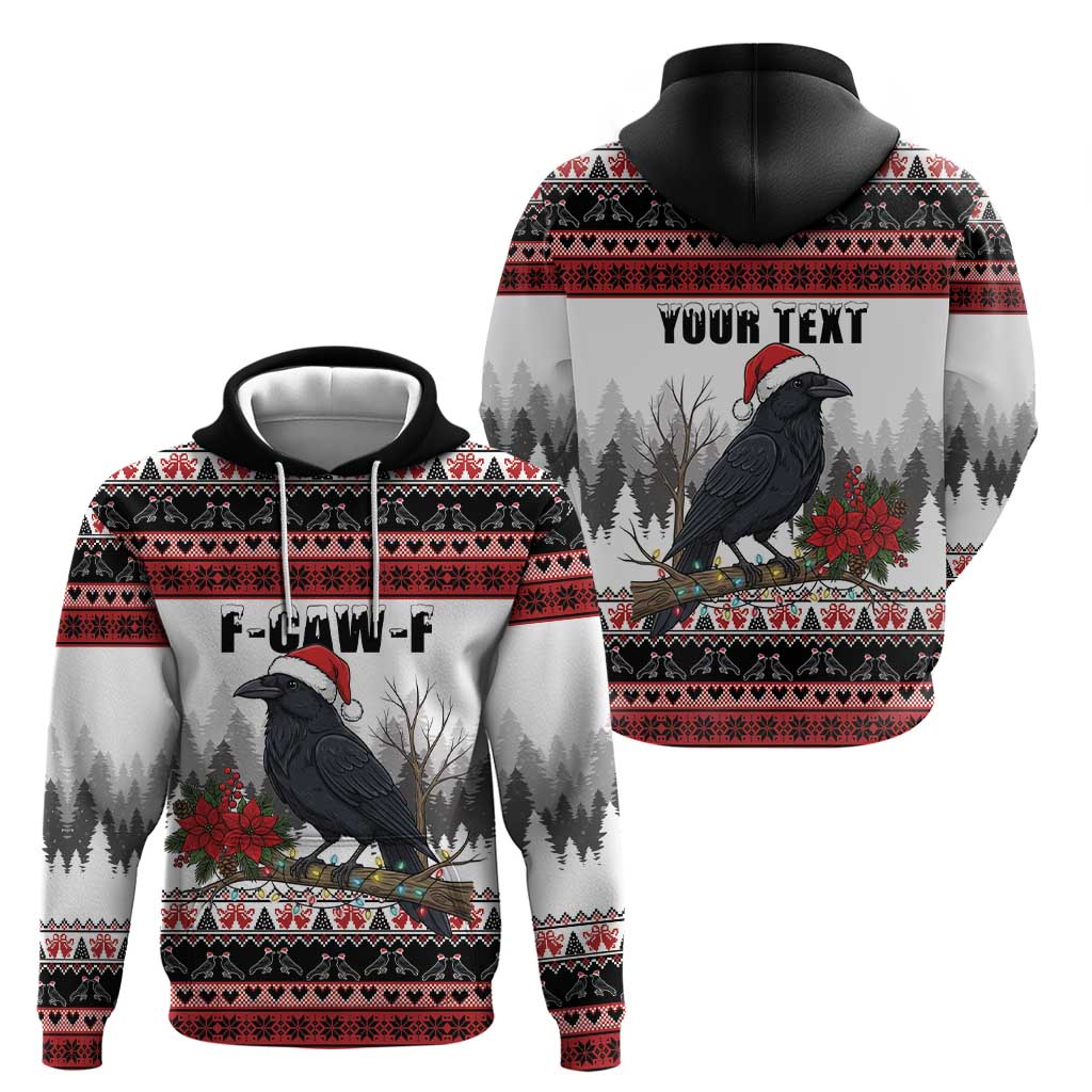 F Caw F Christmas Raven Personalized Hoodie Holiday Crow Festive - Wonder Print Shop