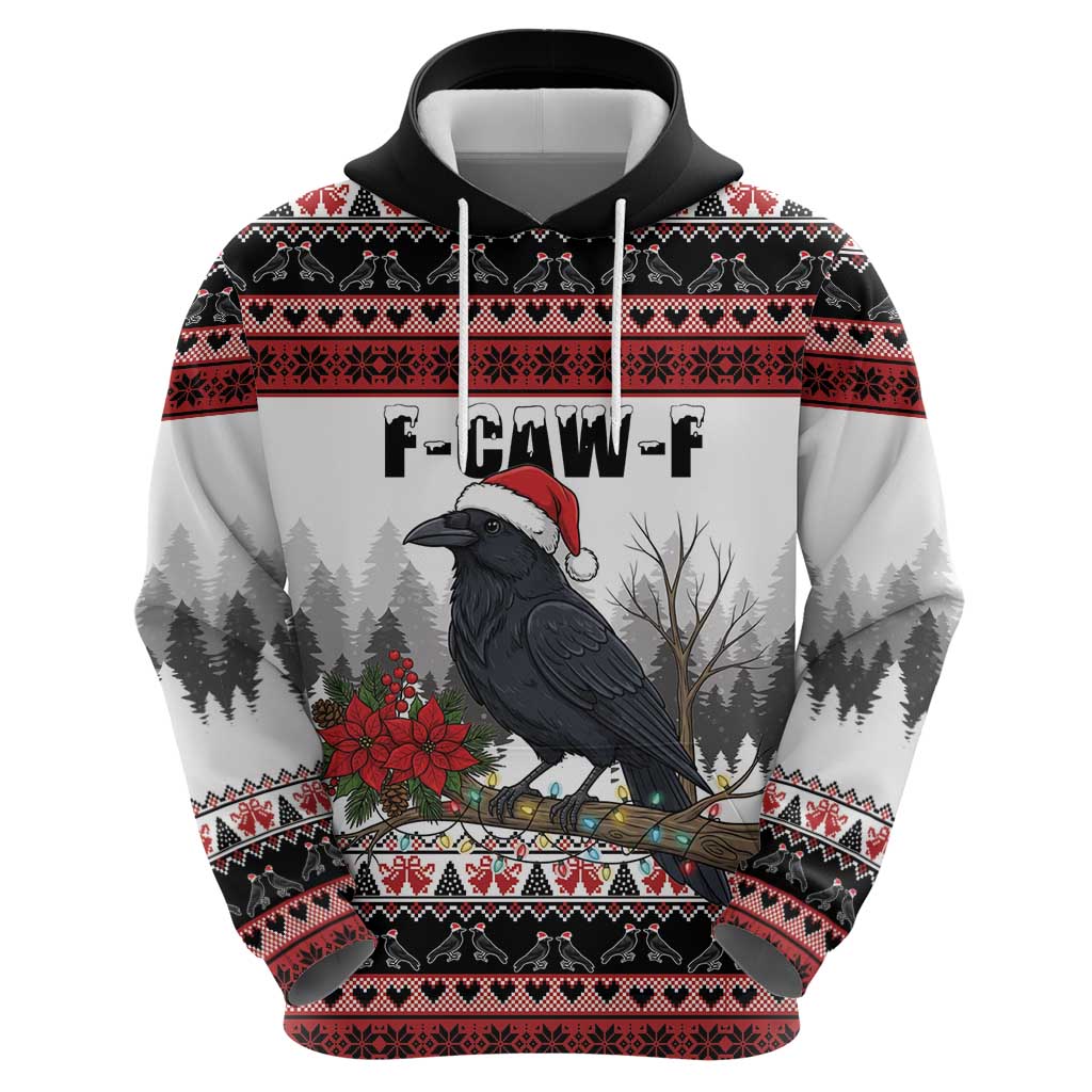 F Caw F Christmas Raven Personalized Hoodie Holiday Crow Festive - Wonder Print Shop