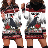 F Caw F Christmas Raven Personalized Hoodie Dress Holiday Crow Festive - Wonder Print Shop