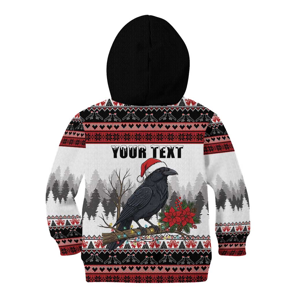 F Caw F Christmas Raven Personalized Kid Hoodie Holiday Crow Festive - Wonder Print Shop