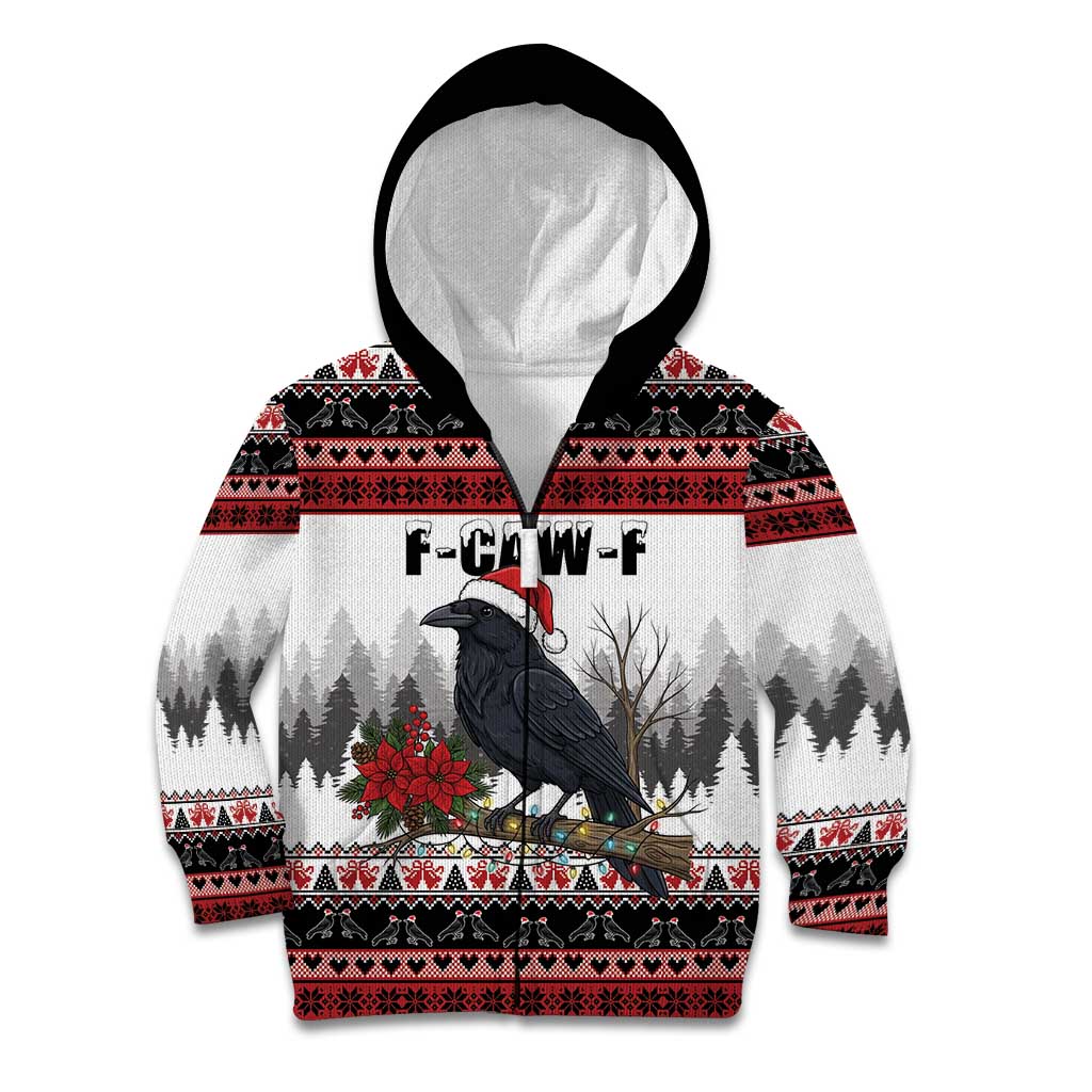 F Caw F Christmas Raven Personalized Kid Hoodie Holiday Crow Festive - Wonder Print Shop